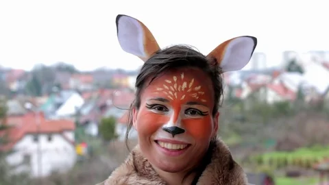 Snapchat deer, hart makeup Stock Footage 70545572
