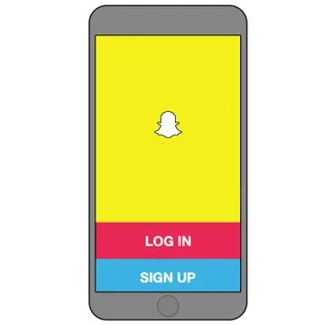 Snapchat log in screen illustration Stock Illustration