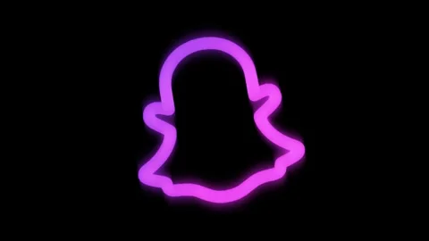 Snapchat logo animation on a simple black background. Stock Footage 313520465
