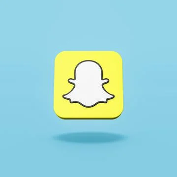 Snapchat Logo on Flat Blue Background Illustrazione stock