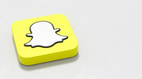 Snapchat Logo on Light Grey Background with Copy space Illustrazione stock