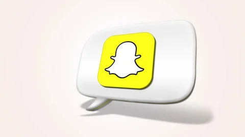 The Snapchat logo rotating in a 3D speech bubble. Video stock 91023675