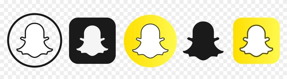 Snapchat logo set in different shape on a transparent イラスト素材