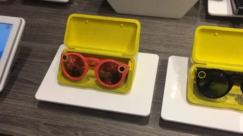 Snapchat spectacles on display at store Stock Footage 91218405