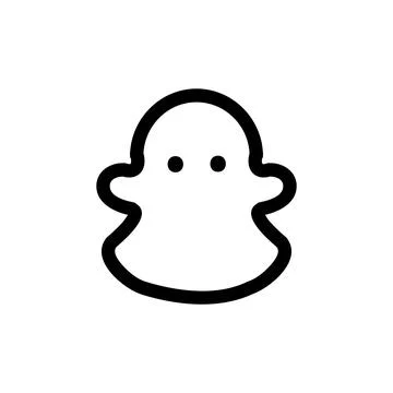 Snapchat Vector Icon, Outline style, isolated on white Background. イラスト素材