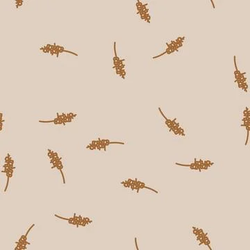 Snapdragon blossom spring line vector seamless pattern 스톡 일러스트