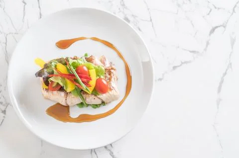 Snapper fish steak 스톡 사진