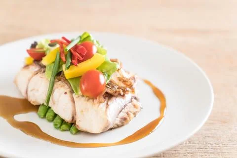 Snapper fish steak Foto stock