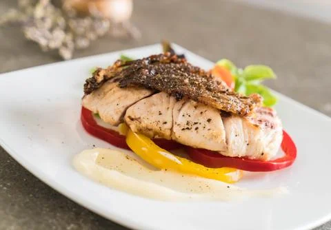 Snapper fish steak Foto stock