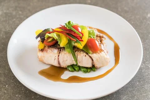 Snapper fish steak Foto stock
