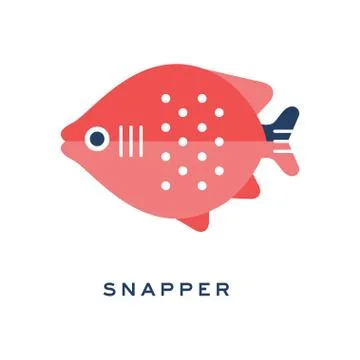 Snapper, freshwater fish geometric flat style design vector Illustration Stock Illustration