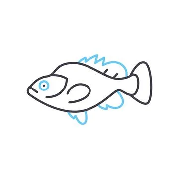 Snapper line icon, outline symbol, vector illustration, concept sign Stock Illustration
