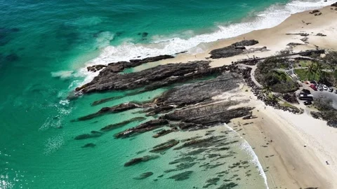 Snapper Rocks From Directly Above, Coolangatta Gold Coast Stockbeeldmateriaal 347059853