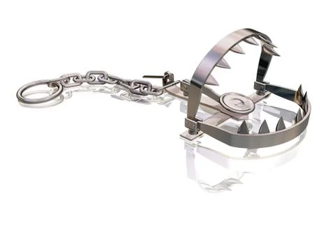 Snapping bear trap Stock Illustration