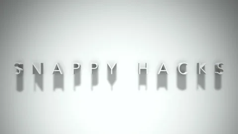 Snappy hacks 3D title animation white text on a white background Stock Footage 299647471
