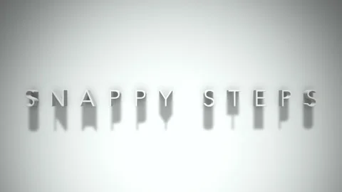 Snappy steps 3D title animation white text on a white background Stock Footage 299646484