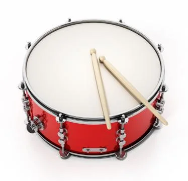 Snare drum set isolated on white background. 3D illustration Stock Illustration