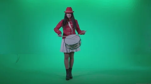 Snare Drumming girl - 4K Green Screen | Stock Video | Pond5