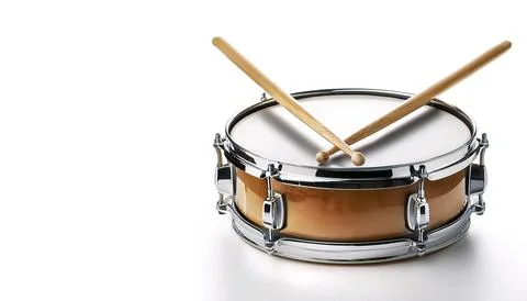 Snare or side drum is a percussion instrument that produces a sharp staccat.. Stock Photos
