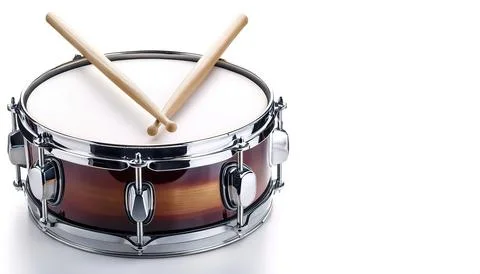 Snare or side drum is a percussion instrument that produces a sharp staccat.. Stock Photos