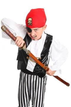 Snarling Pirate with sword Stock Photos