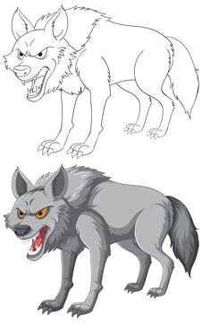 Snarling Wolf Vector Illustration Stock Illustration
