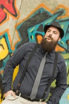 Snazzy Bearded Man Stock Photos