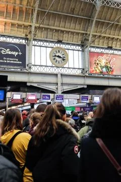 SNCF controllers' strike at Gare de Lyon train station, Paris, France - 23 Dec 2 Stock Photos