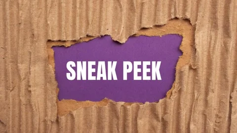 Sneak peek message written on ripped torn cardboard paper Stock Footage 282107941