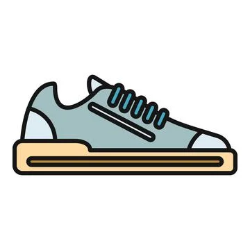 Sneaker flat icon representing sport athletic footwear Stock Illustration