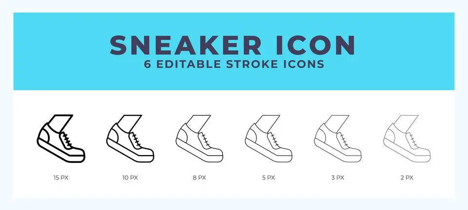 Sneaker icon. Editable stroke line icon vector illustration. Stock Illustration