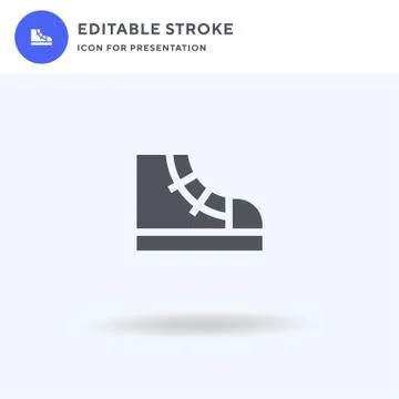 Sneaker icon vector, filled flat sign, solid pictogram isolated on white, log Stock Illustration
