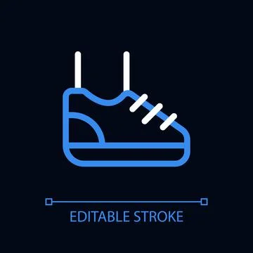 Sneaker pixel perfect color linear ui icon for dark theme Ilustração Stock