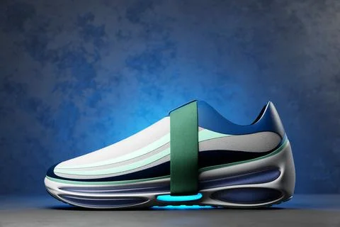 Sneaker premium 3d Render Object isolated on a blue background イラスト素材