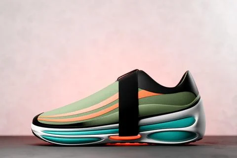 Sneaker premium 3d Render Object isolated on a white  background 스톡 일러스트