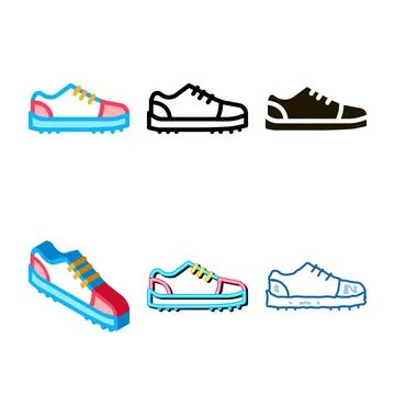 Sneaker shoe icon vector outline forms Stock Illustration