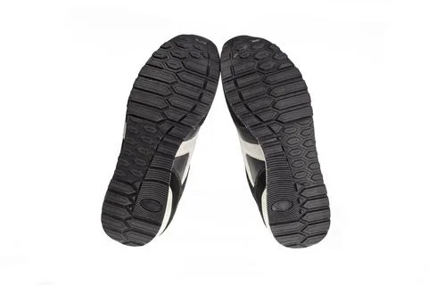 Sneaker sole with tread pattern isolated on white background Stock Photos