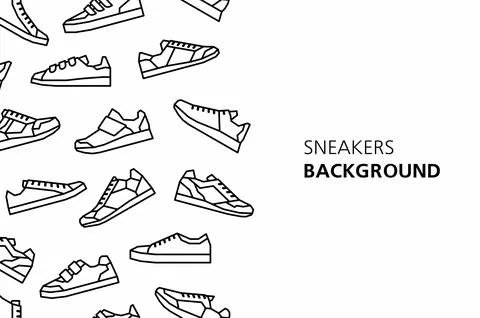 Sneakers background Stock Illustration
