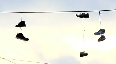 Sneakers on electrical wires 動画素材 8983960