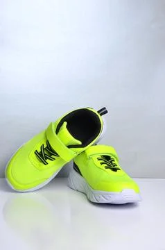 Sneakers on a gray background. Stock Photos
