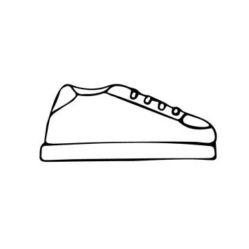 Sneakers hand drawn vector illustration on a white background Stock Illustration