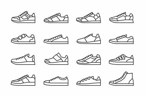 Sneakers Icons Stock Illustration