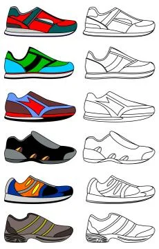 Sneakers minimal vector icon isolated on white background. Illustrazione stock