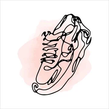 Sneakers one line vector design element. Vector illustration. Stock Illustration