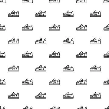 Sneakers pattern creating seamless background for design Stock Illustration
