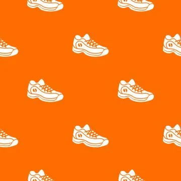 Sneakers pattern vector orange 스톡 일러스트