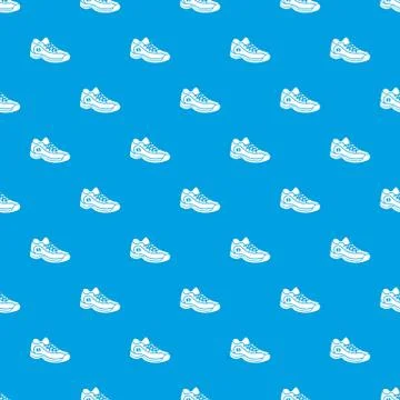 Sneakers pattern vector seamless blue 스톡 일러스트