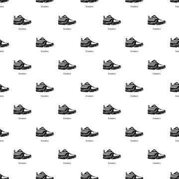 Sneakers pattern vector seamless Illustrazione stock