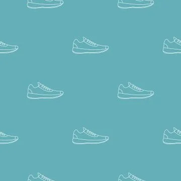 Sneakers pattern vector seamless Illustrazione stock
