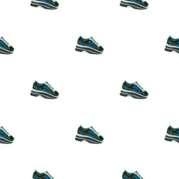 Sneakers seamless pattern. Background of clothing. Stock Illustration
